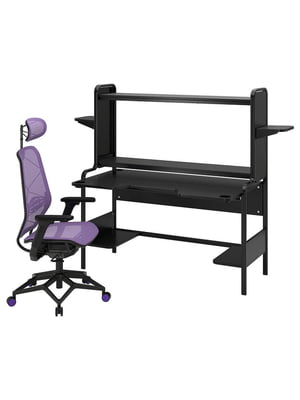 Ігровий стіл і стілець чорний/фіолетовий | 6693614