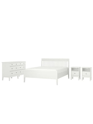 Комплект меблів для спальні 4 предмети білий 160х200 см | 6693627