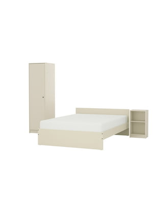Комплект меблів для спальні 3 предмета світло-бежевий 140х200 см | 6693710