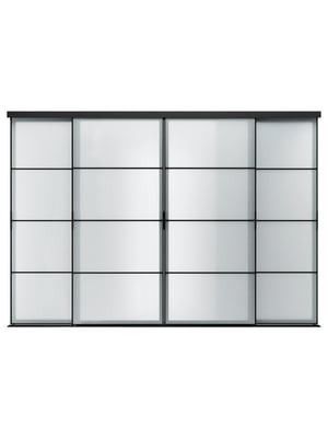 / SVARTISDAL Комбінація розсувних дверей, чорний/білий папір, 351х240 см  | 6693720