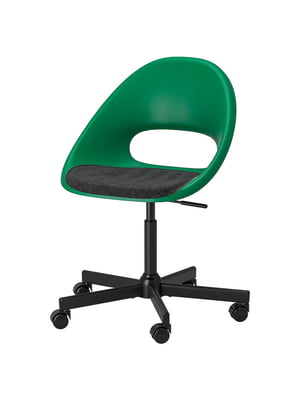 Крісло обертове + подушка зелено-чорний/темно-сірий | 6693746