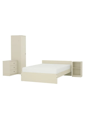 Комплект меблів для спальні 4 предмета світло-бежевий 140х200 см | 6693888