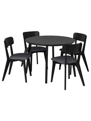 Стіл і 4 стільці чорний/Tallmyra чорний/сірий 105 см | 6693966