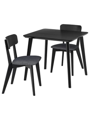 Стіл і 2 стільці чорний/Tallmyra чорний/сірий 88х78 см | 6694104
