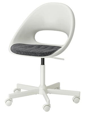 Обертовий стілець + подушка білий/темно-сірий | 6694206