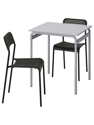 Стіл та 2 стільці сірий/чорний 67 см | 6694227