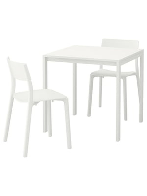 Стіл та 2 стільці білий/білий 75 см | 6694262
