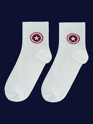 Шкарпетки білі з малюнком | 5631158