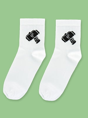 Шкарпетки білі з малюнком | 5631163