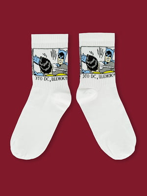 Шкарпетки білі з малюнком | 5631246