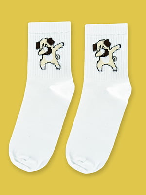 Шкарпетки білі з малюнком | 5631249