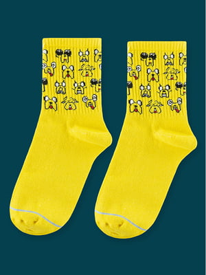 Шкарпетки жовті з малюнком | 5631354