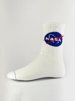 Ароматизированные носки белого цвета с принтом "Nasa" Pemium | 6697720