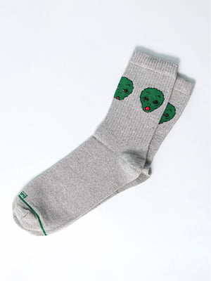 Шкарпетки сірі з принтом "UFO" | 6697745