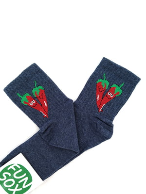 Шкарпетки сині з принтом "Перці" | 6697747