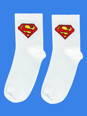 Носки белые с принтом "Marvel Супермен” | 6697753