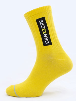 Ароматизированные носки желтого цвета с принтом "Brazzers" Premium | 6697755