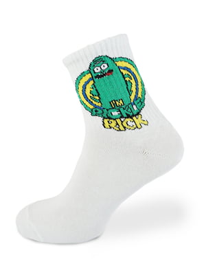 Шкарпетки білі з принтом Рік і Морті Огірок | 6697801