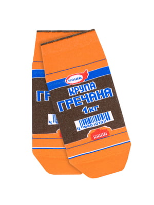 Шкарпетки з бавовни з оригінальним принтом "Гречка" | 6697814