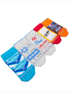 Набір коротких шкарпеток із оригінальними принтами "Продуктовий набір" (5 пар) | 6697818