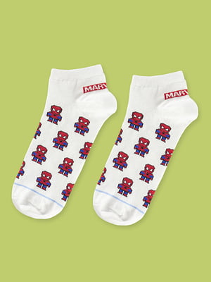 Шкарпетки білі короткі з принтом "Spider man" | 6697853
