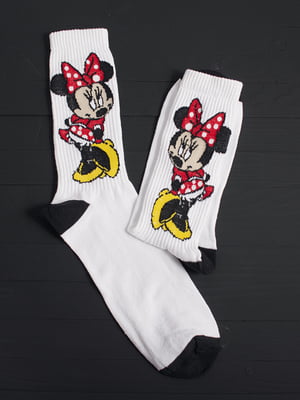 Шкарпетки білі з принтом "Міні Маус" | 6697893
