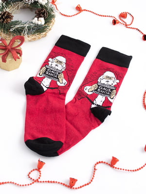 Шкарпетки новорічні "Санта Police" червоні | 6697918