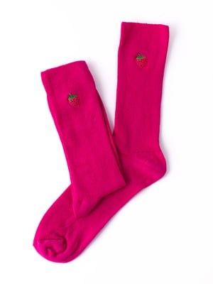 Шкарпетки Premium червоного кольору з принтом "Полуниця" | 6697959