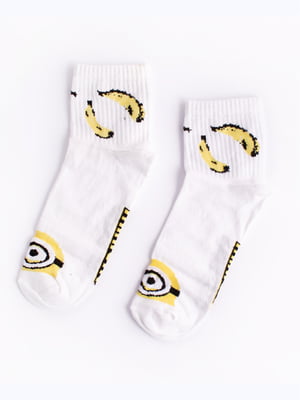 Шкарпетки білі з принтом "Міньйон" | 6697960