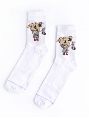 Шкарпетки білі з принтом "Доббі" | 6697963