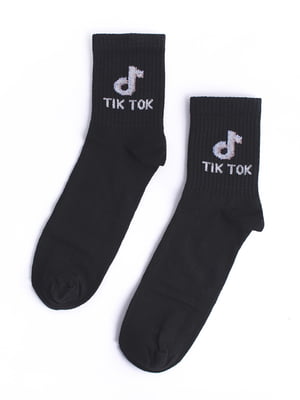 Носки черные с принтом "Тик ток " | 6697965
