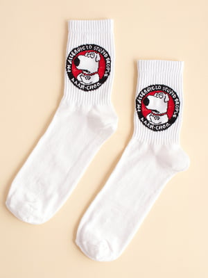 Шкарпетки білі з принтом "Брайан Гріфін" | 6697969