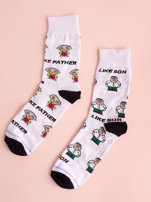 Шкарпетки білі з принтом "Грифін батько та син" | 6697973