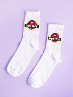 Шкарпетки білі з принтом "Among Us" | 6697986