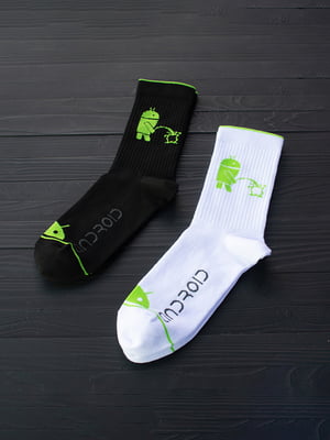 Набір шкарпеток з оригінальними принтами "Android" (2 пари) | 6697987