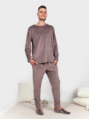 Пижама велюровая: джемпер и брюки | 6698261