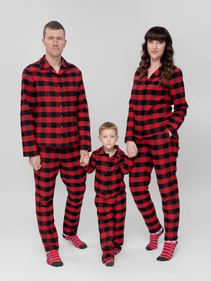 Пижамы семейные фланелевые: рубашка со штанами | 6698274