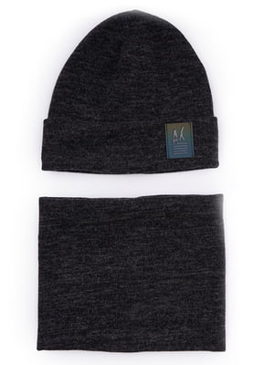 Комплект чорний: шапка та хомут | 6700866