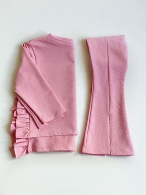 Костюм рожевий: джемпер та штани кльош | 6701016