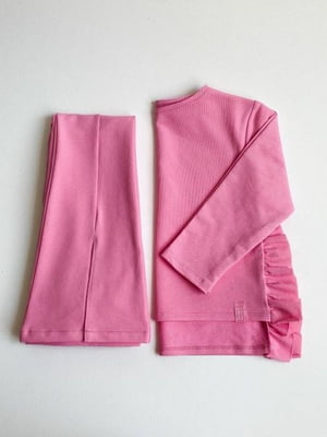 Костюм рожевий: джемпер та штани кльош | 6701018