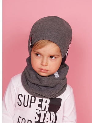 Сірий комплект: шапка і шарф-хомут | 6701291