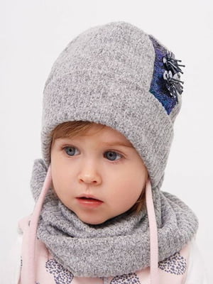 Сірий комплект: шапка і шарф-хомут | 6701313