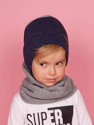 Синій комплект: шапка і шарф-хомут | 6701481