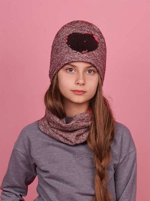 Комплект бордовий: шапка і шарф-хомут | 6701499