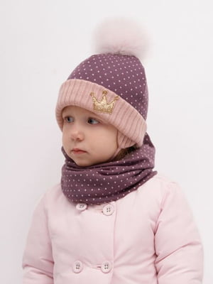 Комплект: шапка з помпоном і шарф-хомут | 6701511