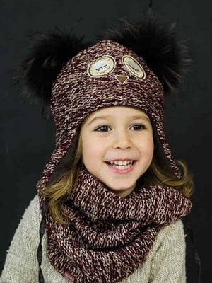 Комплект бордовий: шапка і шарф-хомут | 6701525