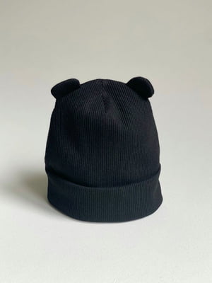 Чорна шапка з вушками | 6701529