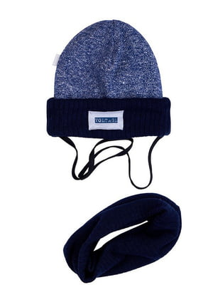 Комплект синій: шапка та хомут | 6701859
