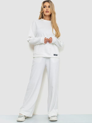 Білий костюм: світшот та штани-палаццо | 6702076