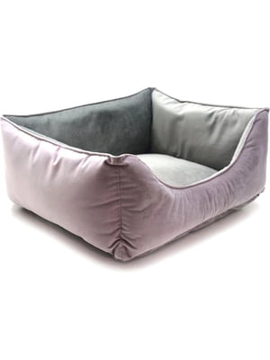 Лежак двосторонній прямокутний - рожевий+сірий, 30х40х21 см | 6702168